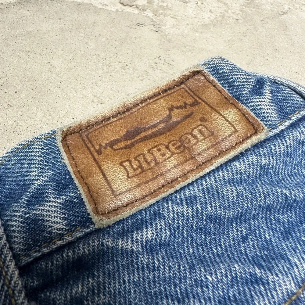 Vintage Denim Jeans Sz 36x29 Blue Straight Leg High Rise Cotton Blend‎ LL BEAN